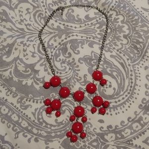 Red statement necklace
